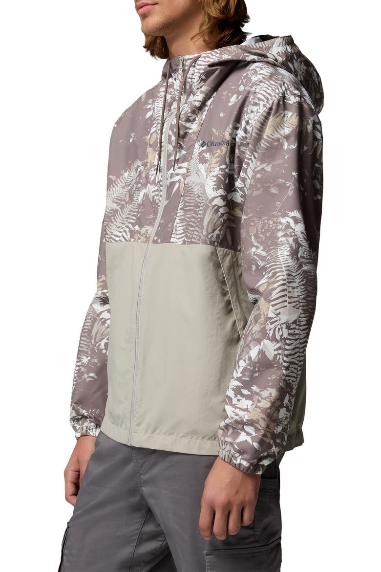 Spire Valley Print Water Repellent Windbreaker, Alternate, color, IRON GEOFERN/ FLINT GREY