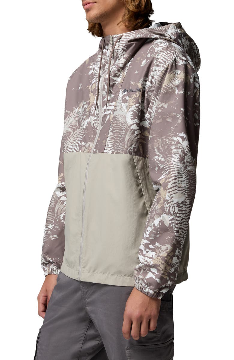 Columbia Spire Valley Print Water Repellent Windbreaker, Alternate, color, Iron Geofern/ Flint Grey