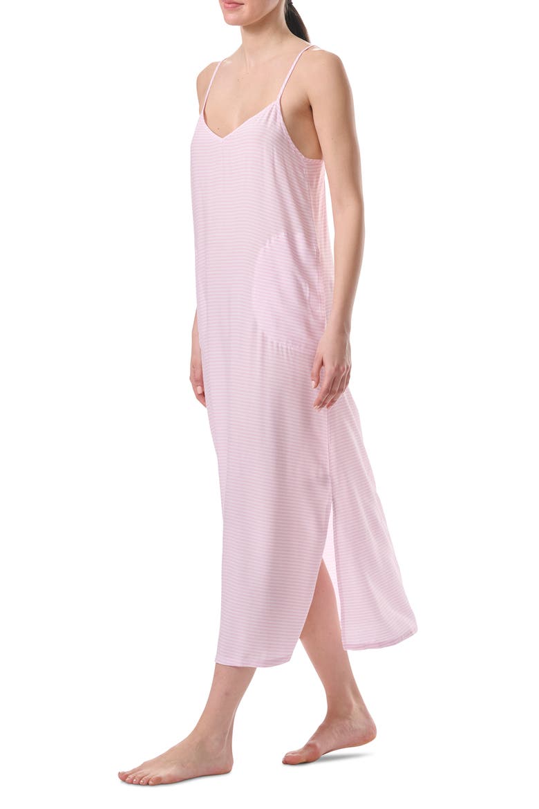Print Maxi Chemise, Alternate, color, PINK FEEDER STRIPE