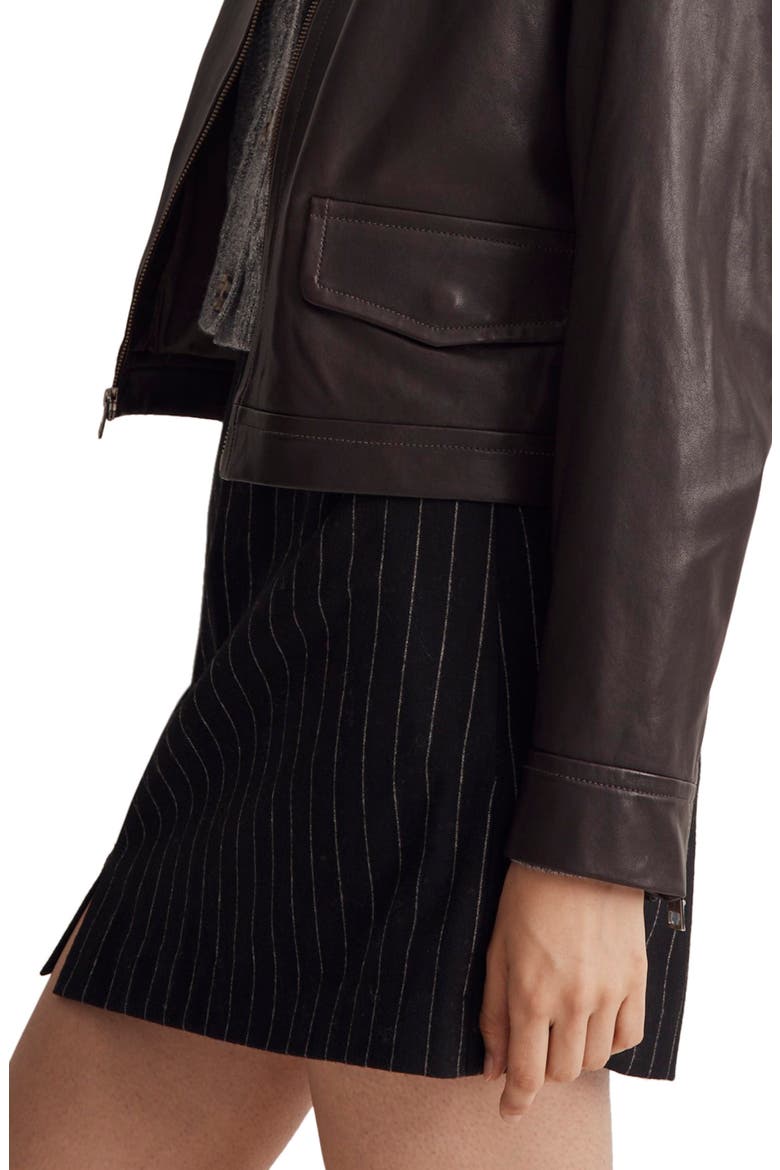 Wool Blend Miniskirt, Alternate, color, ALMOST BLACK