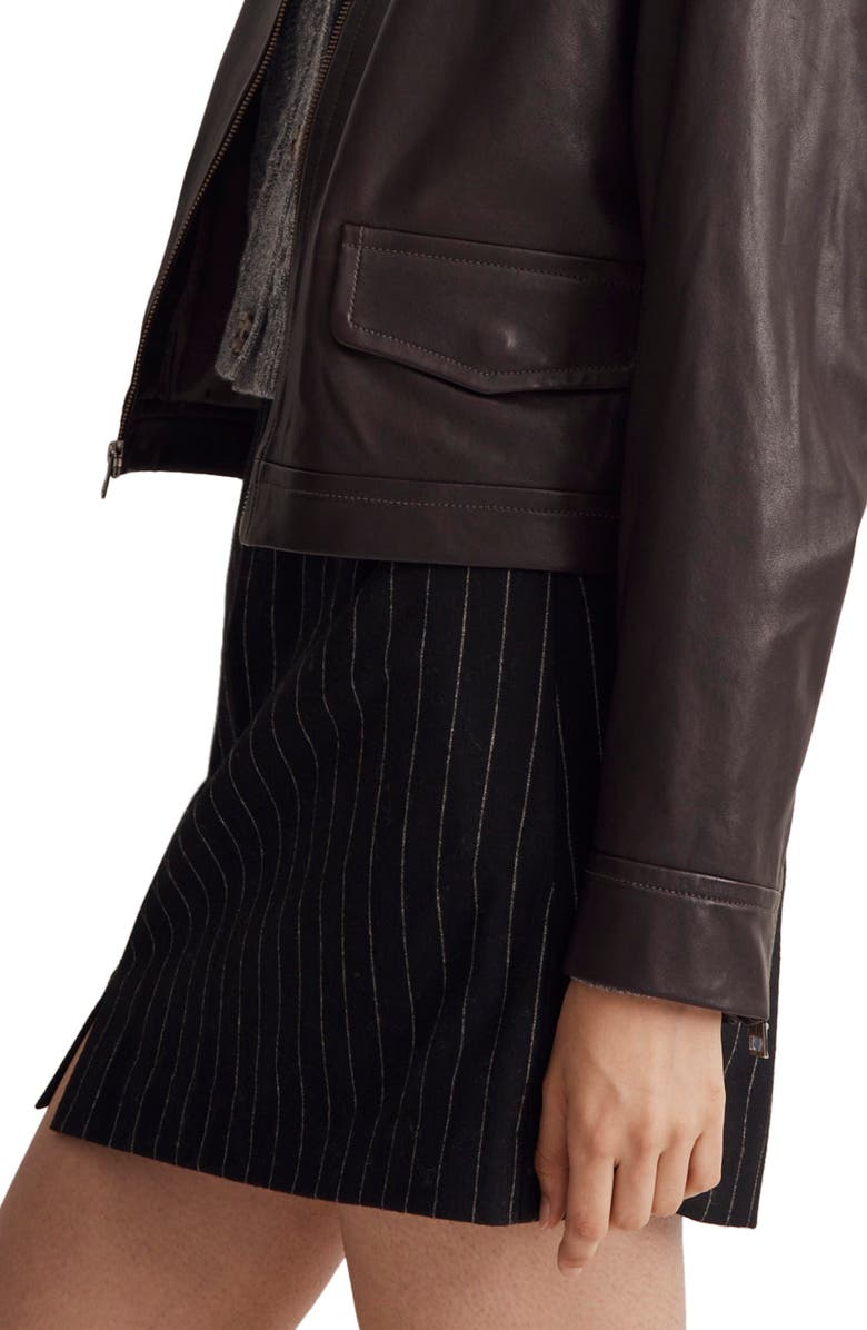 Madewell Wool Blend Miniskirt, Alternate, color, Almost Black