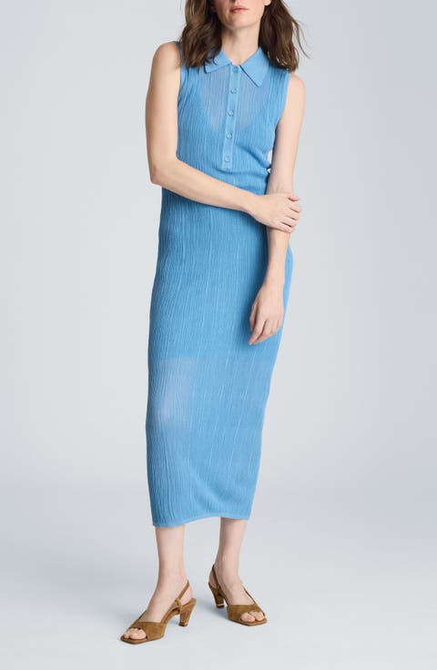 Variga Crinkle Georgette Midi Dress