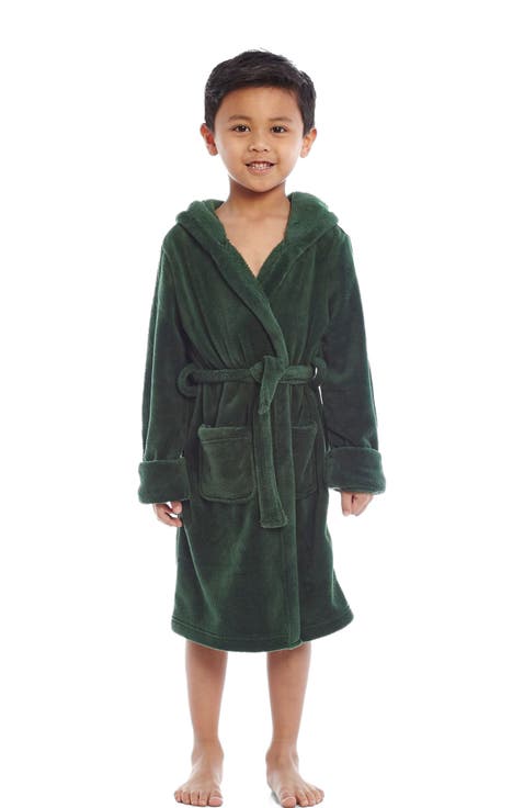 Kids Fleece Hooded Robe, Solid Colors
