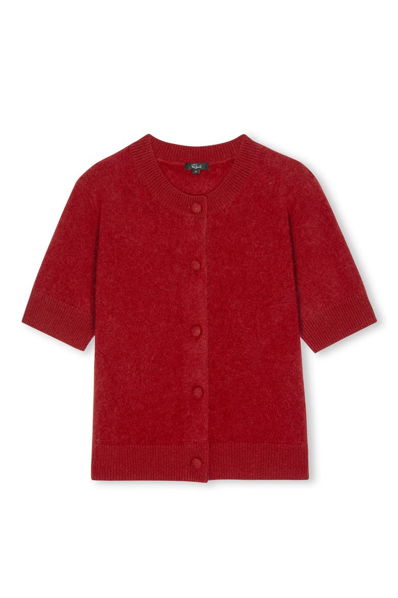 Roman Wool & Cashmere Cardigan, Alternate, color, CRIMSON