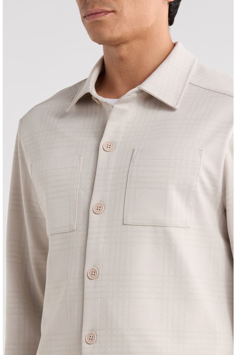 Upton Plaid Double Knit Overshirt, Alternate, color, MOONSTONE