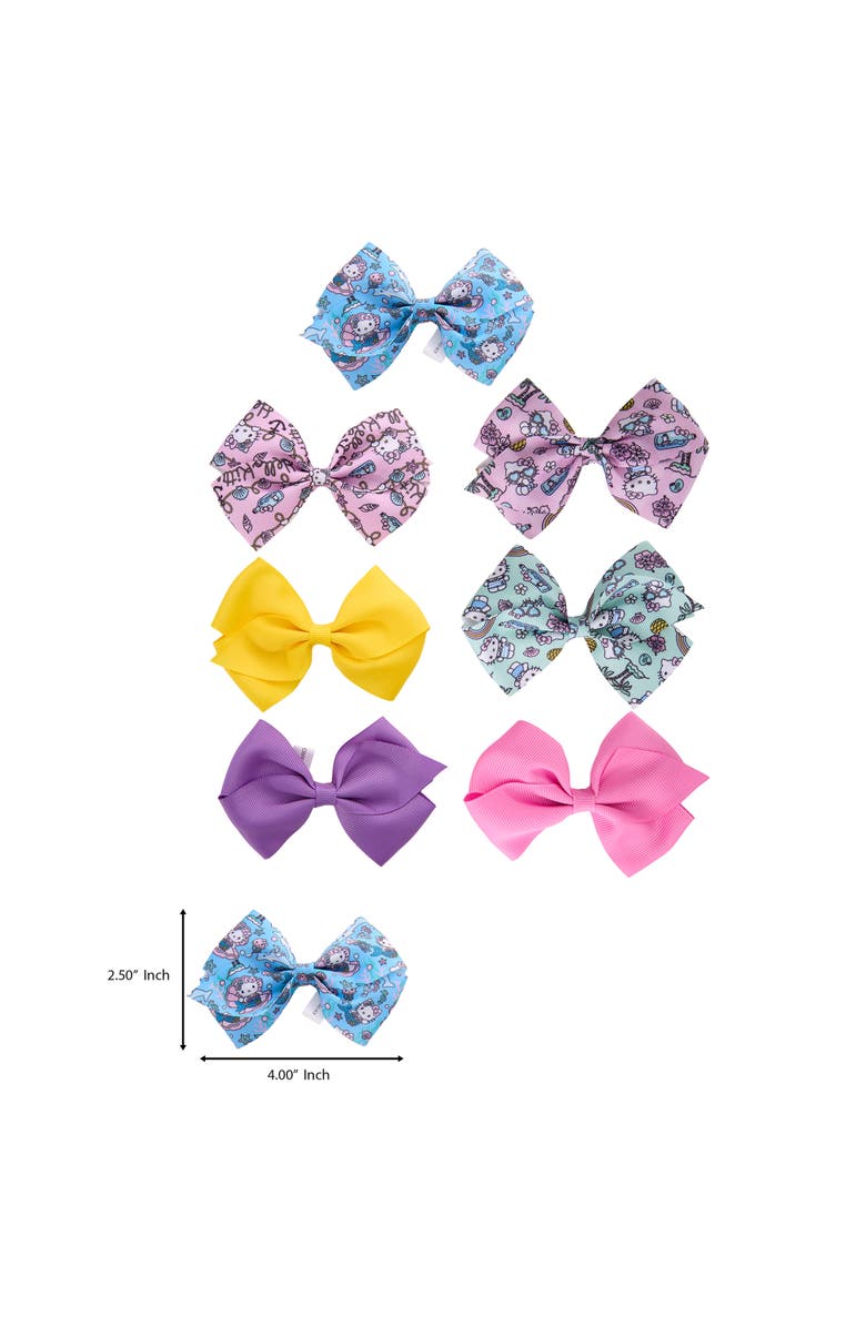 Hello Kitty Hair Bow 7-Piece Set Sanrio Hair Accessories, Alternate, color, Multicolored
