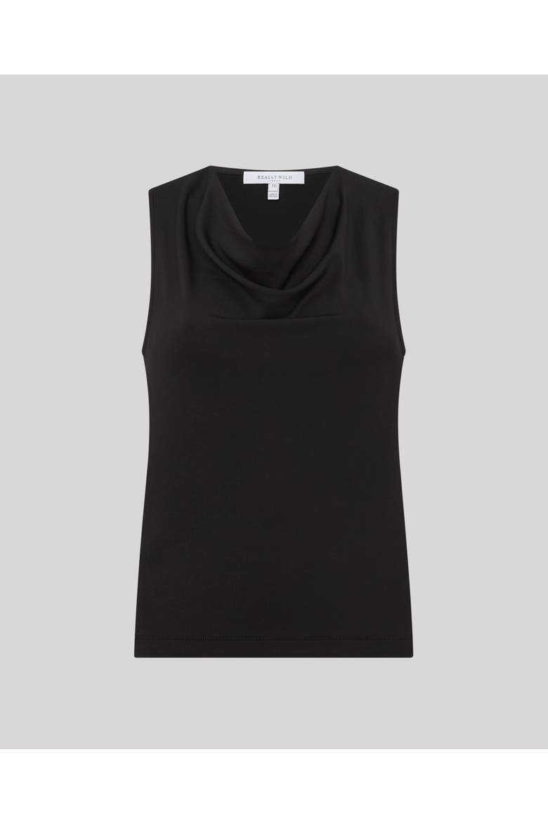 Eton Cowl Neck Blouse, Main, color, Black