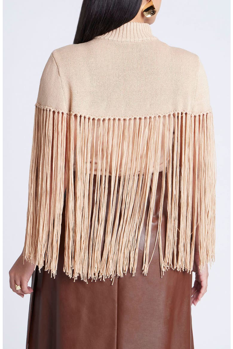 Fringe Half Sweater, Alternate, color, CAMEL TAN