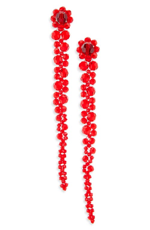 Simone Rocha Beaded Drop Earrings In Red