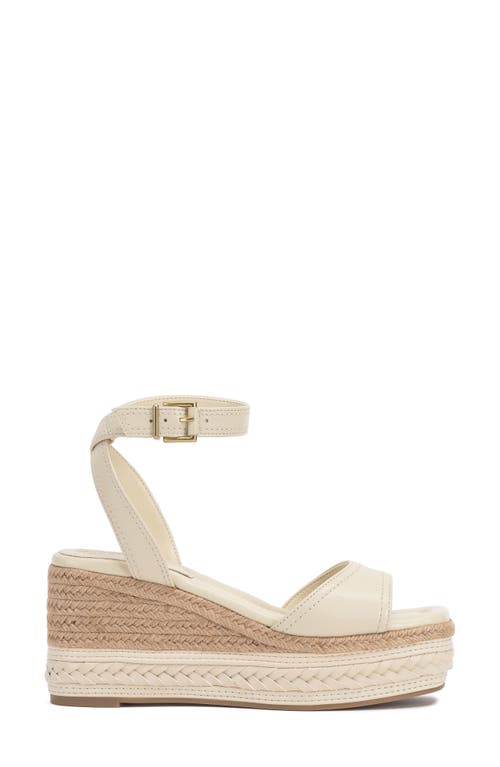 Vince Camuto Lilla Ankle Strap Platform Wedge In Panna Creme