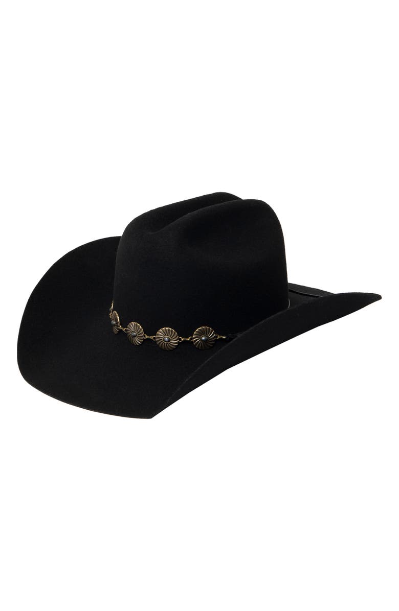 San Diego Hat Concho Band Cowboy Hat, Main, color, Black