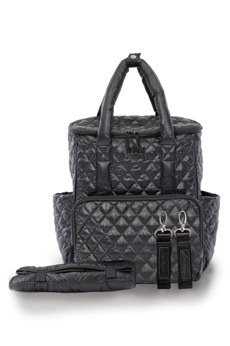 London Diaper Backpack, Alternate, color, BLACK