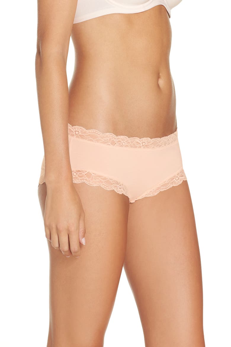 Cotton Lace Hipster Briefs, Alternate, color, POWDER 1381