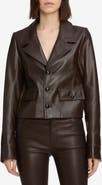 FRAME The Cuffed Crop Leather Jacket