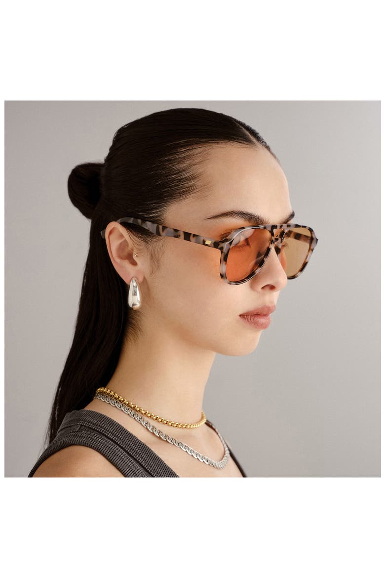 Tragic Magic 56mm Aviator Sunglasses, Alternate, color, COOKIE TORT/MUSTARD MONO