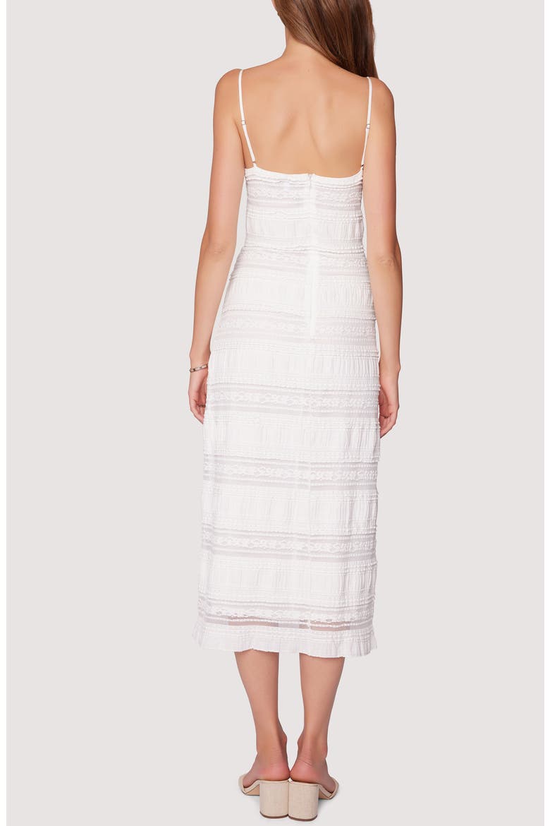 Magnolia Dreams Lace Stripe Midi Dress, Alternate, color, OFF WHITE
