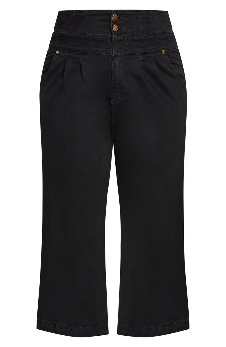 City Chic High Waist Crop Denim Culottes, Alternate, color,