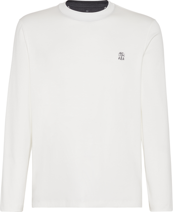 Brunello Cucinelli Cotton jersey long sleeve crew neck T