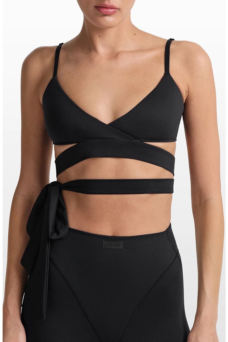 Matte Wrap Bra, Main, color, OBSIDIAN