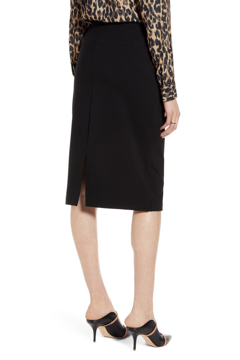 Knit Pencil Skirt, Alternate, color, BLACK