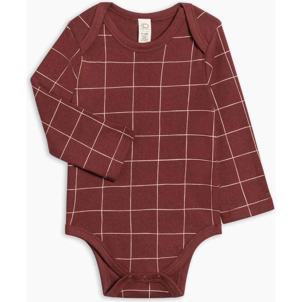 Colored Organics Organic Holiday River Bodysuit In Burgundy