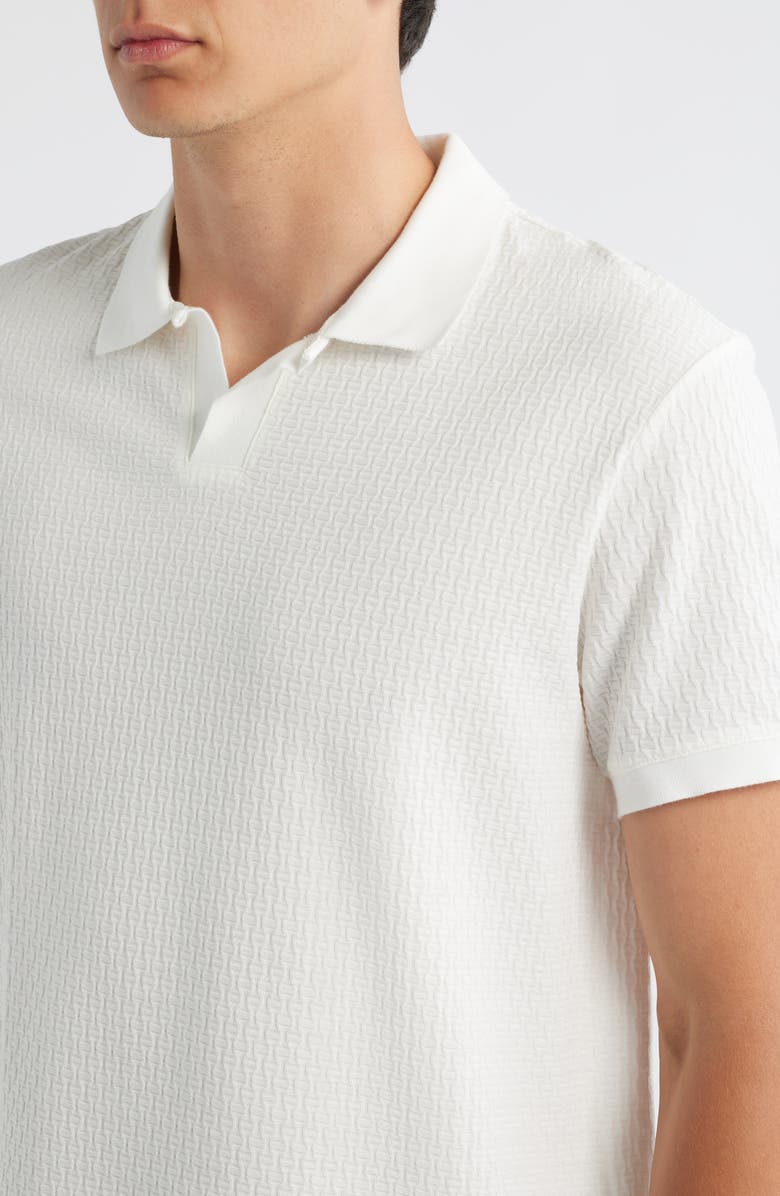 Emporio Armani Tonal Chain Polo Shirt, Alternate, color, Fancy White