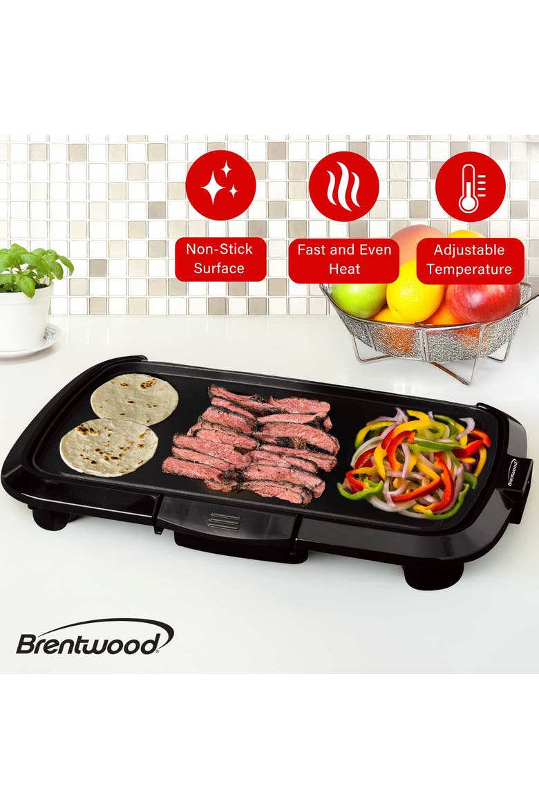 16 x 10 Inch Non-Stick Electric Griddle with Drip Tray, Alternate, color, Black