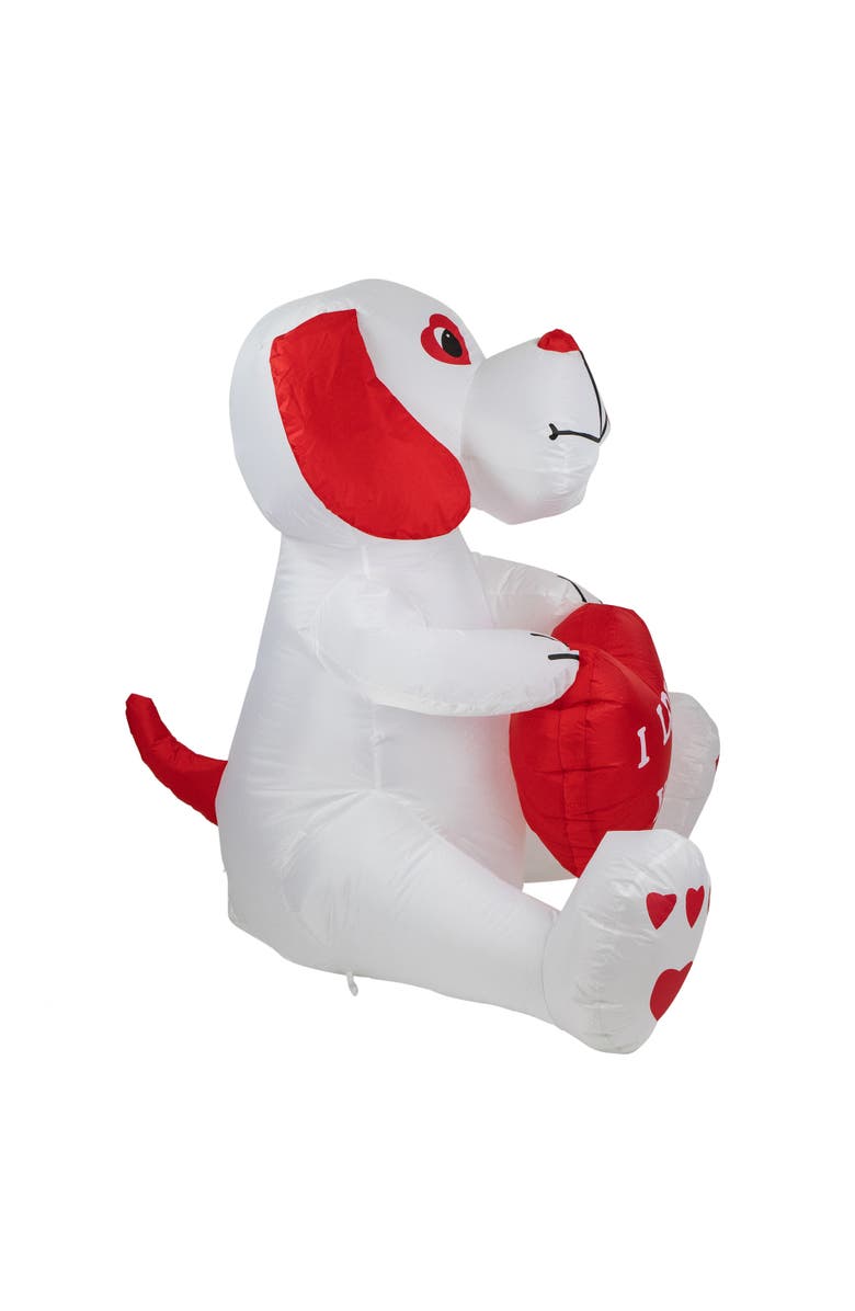 Northlight LED Lighted Inflatable Valentine's Day Doggie Outdoor Decoration - 4', Alternate, color, Red
