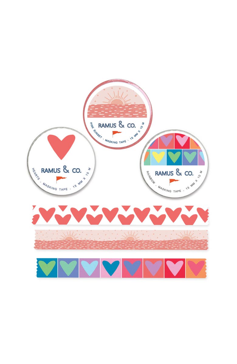 Ramus & Co Illustrated Masking Tape - 3ct Rolls, Assorted Rolls, Main, color, Multi-Pack
