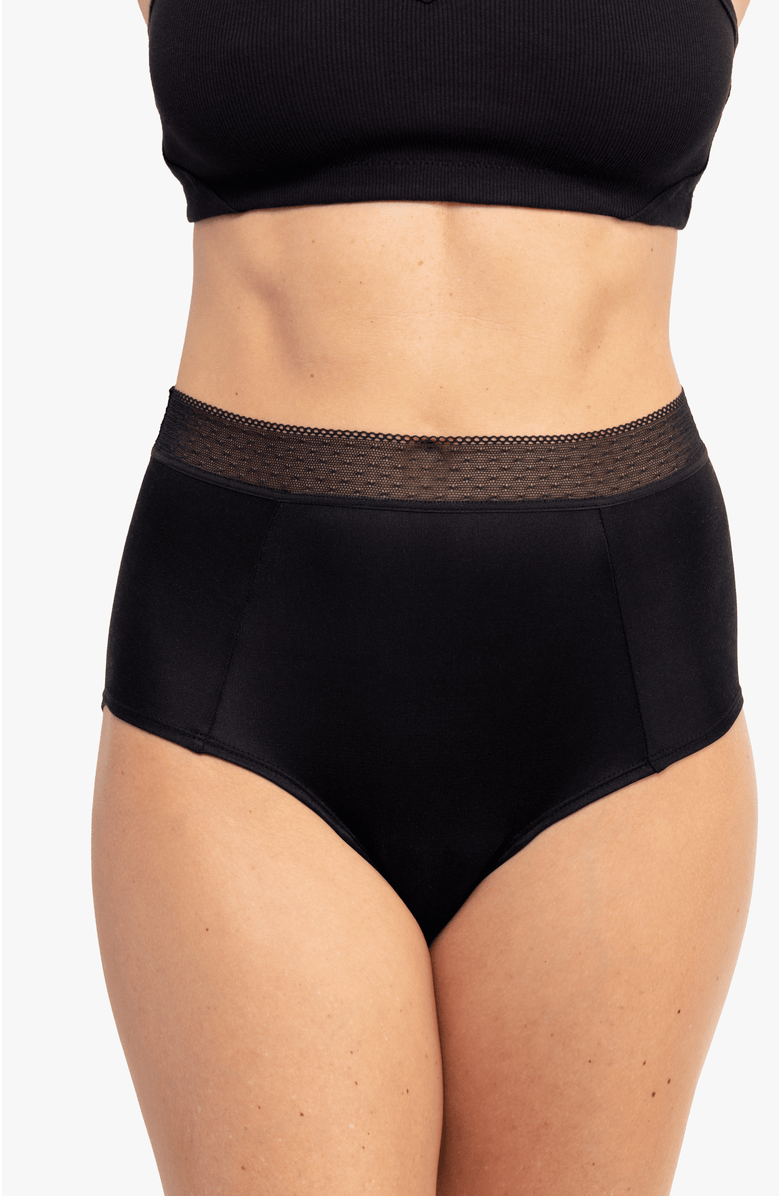 Uwila Warrior High Waisted Soft Silk Briefs, Main, color, Tap Shoe Black
