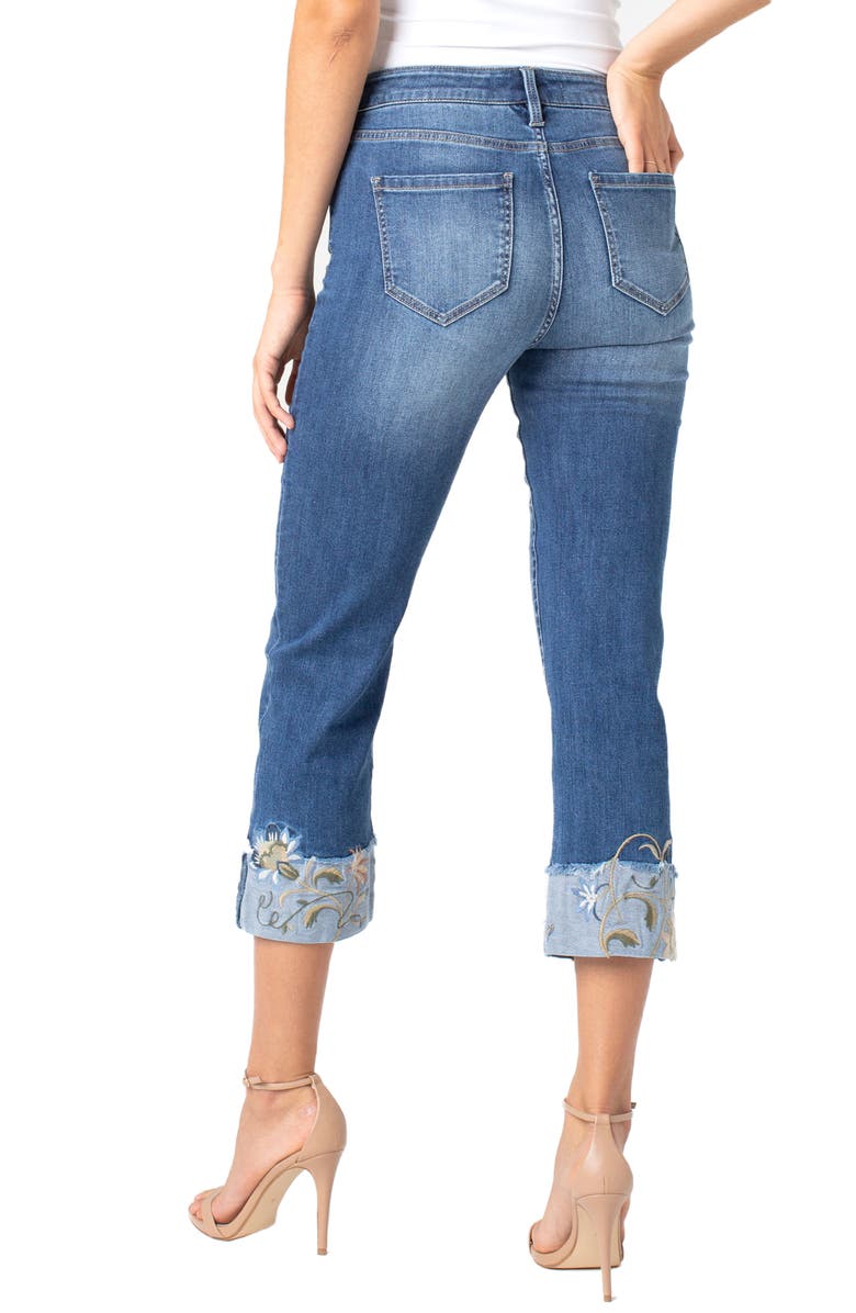 Liverpool Sadie Embroidered Crop Straight Leg Jeans, Alternate, color, 