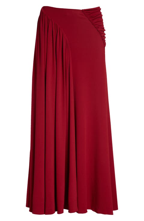Ruched 
Gathered Jersey Maxi Skirt