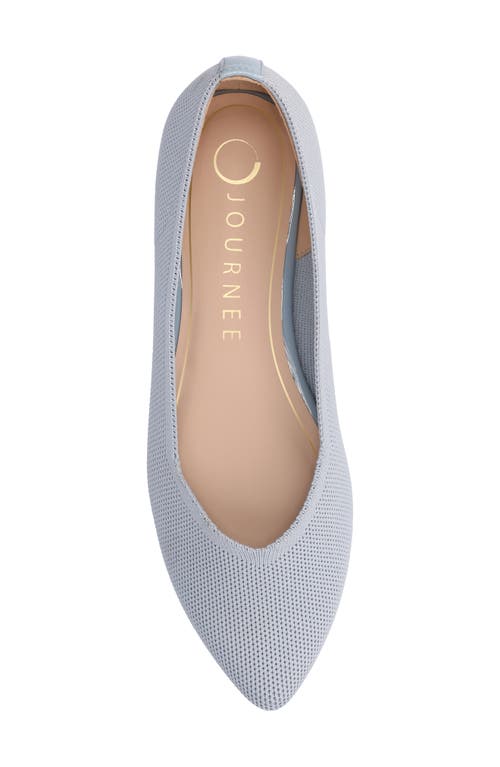Journee Collection Minnah Knit Almond Toe Flat In Blue
