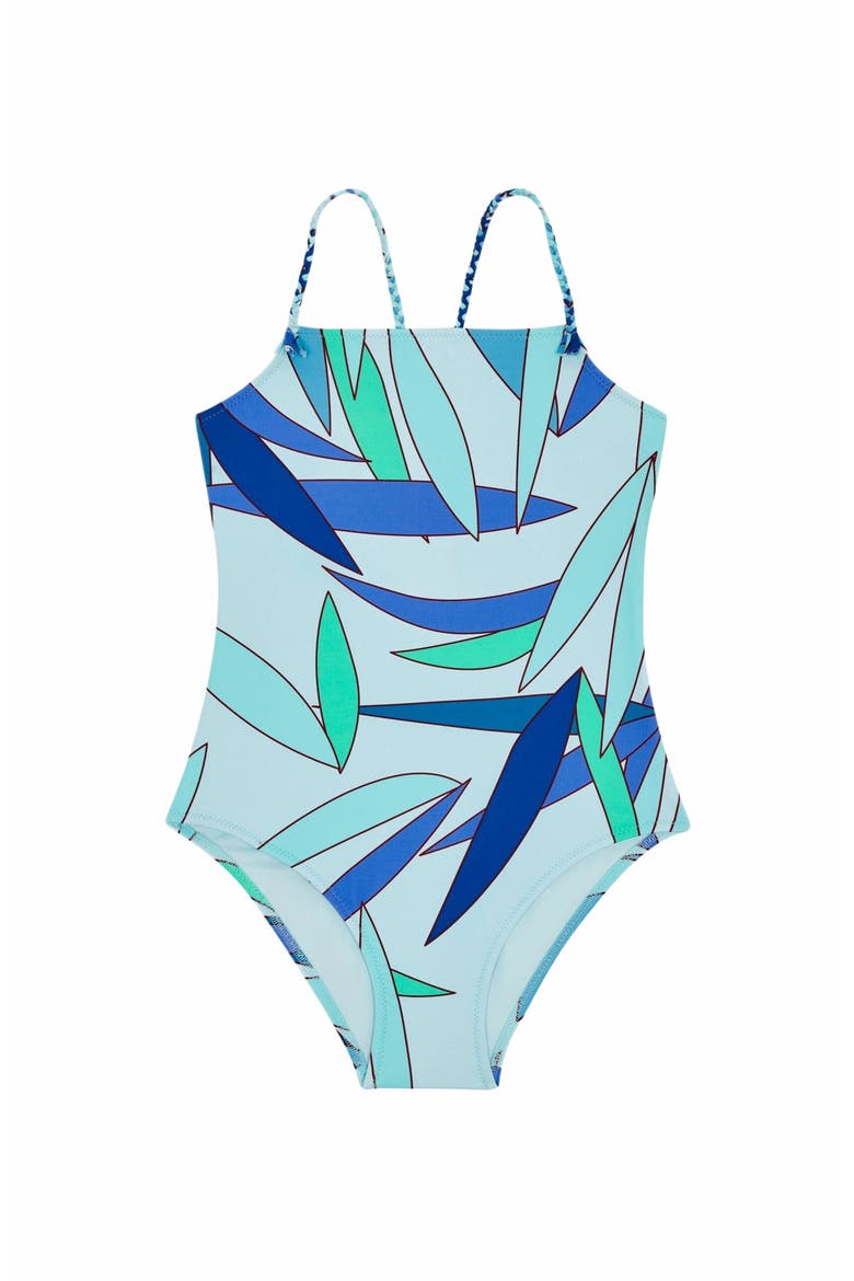 Kids' Madrague One-Piece Swimsuit, Main, color, THALASSA