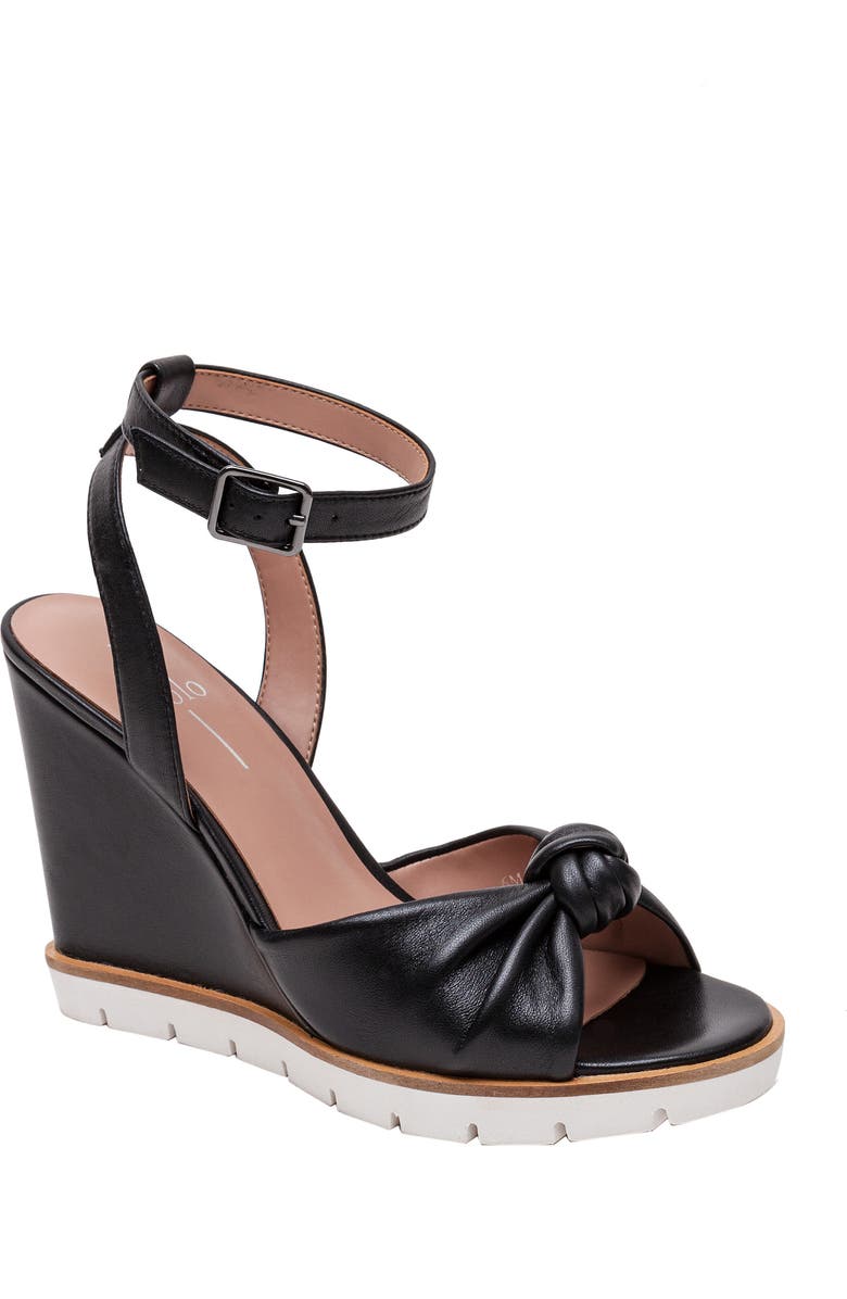 Linea Paolo Eliana Ankle Strap Wedge Sandal, Main, color, Black