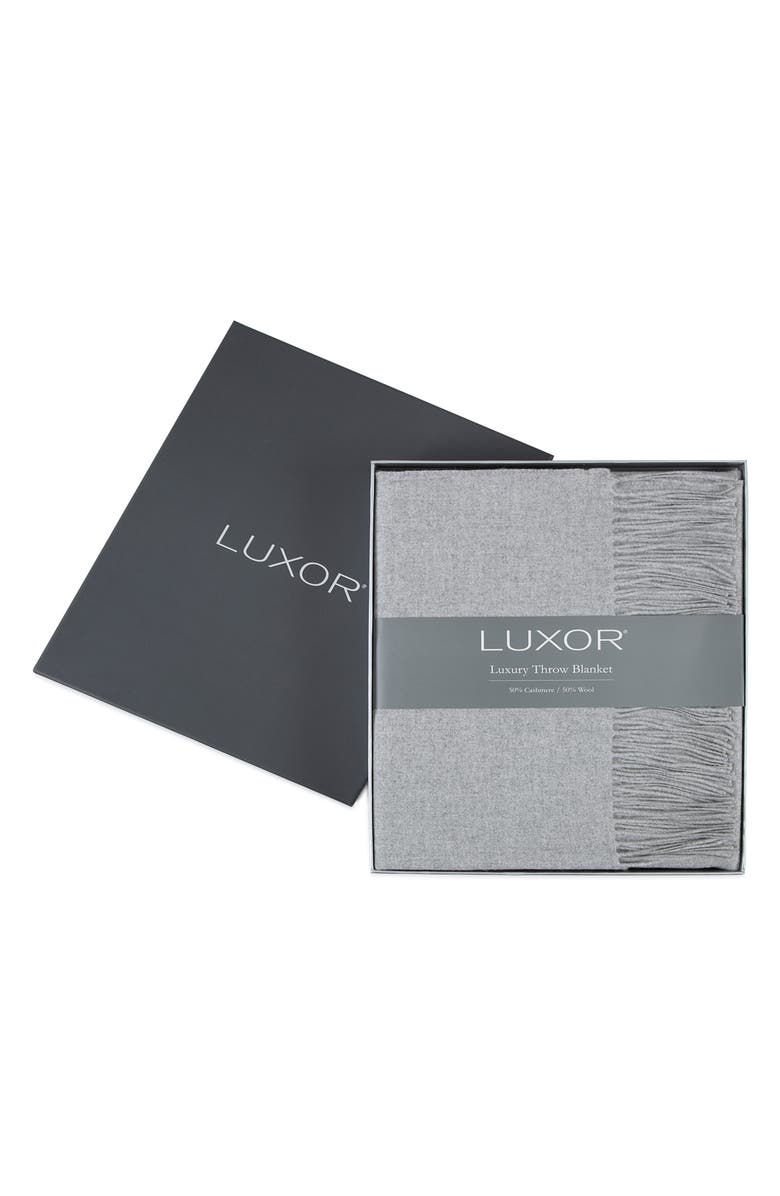 WESTPOINT HOME Cashmere & Wool Throw Blanket, Alternate, color, Gray