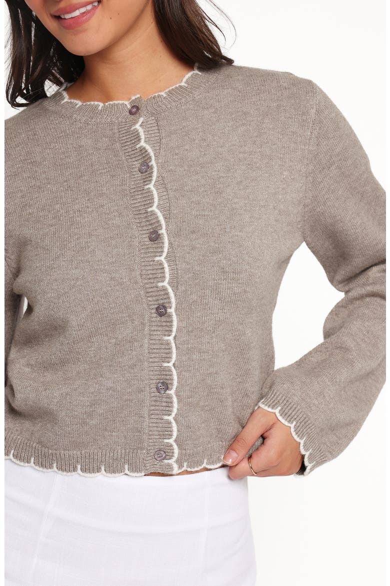 Payton Scallop Cardigan, Alternate, color, GREY