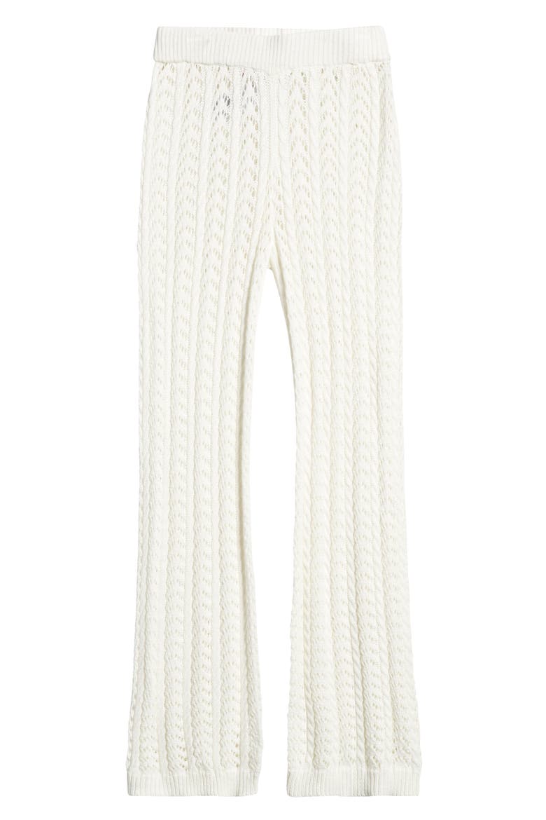 Elektra Sheer Open Knit Cover-Up Pants, Alternate, color, WHITE
