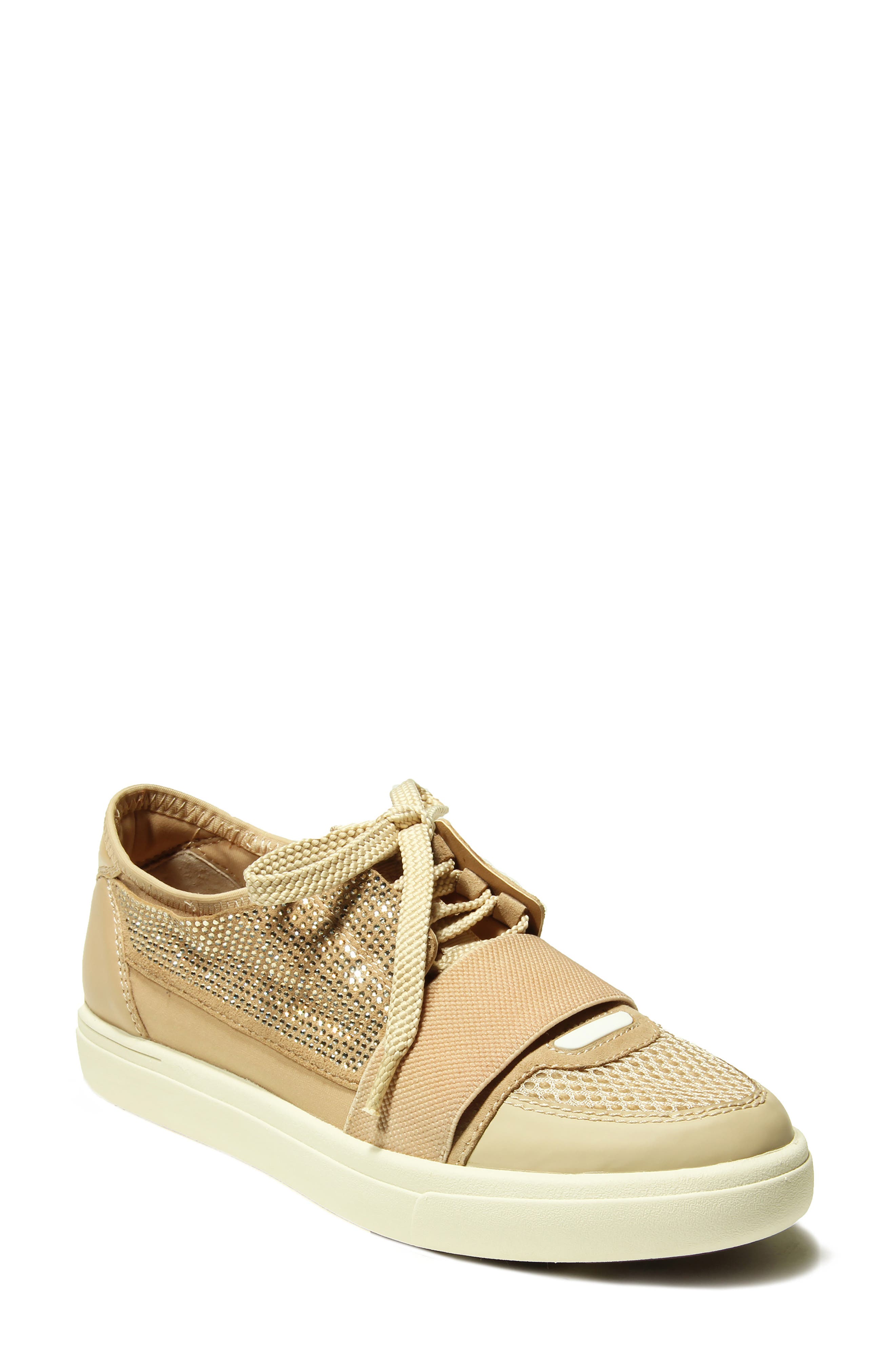Onella Lace-Up Sneaker, Main, color, BEIGE SUEDE