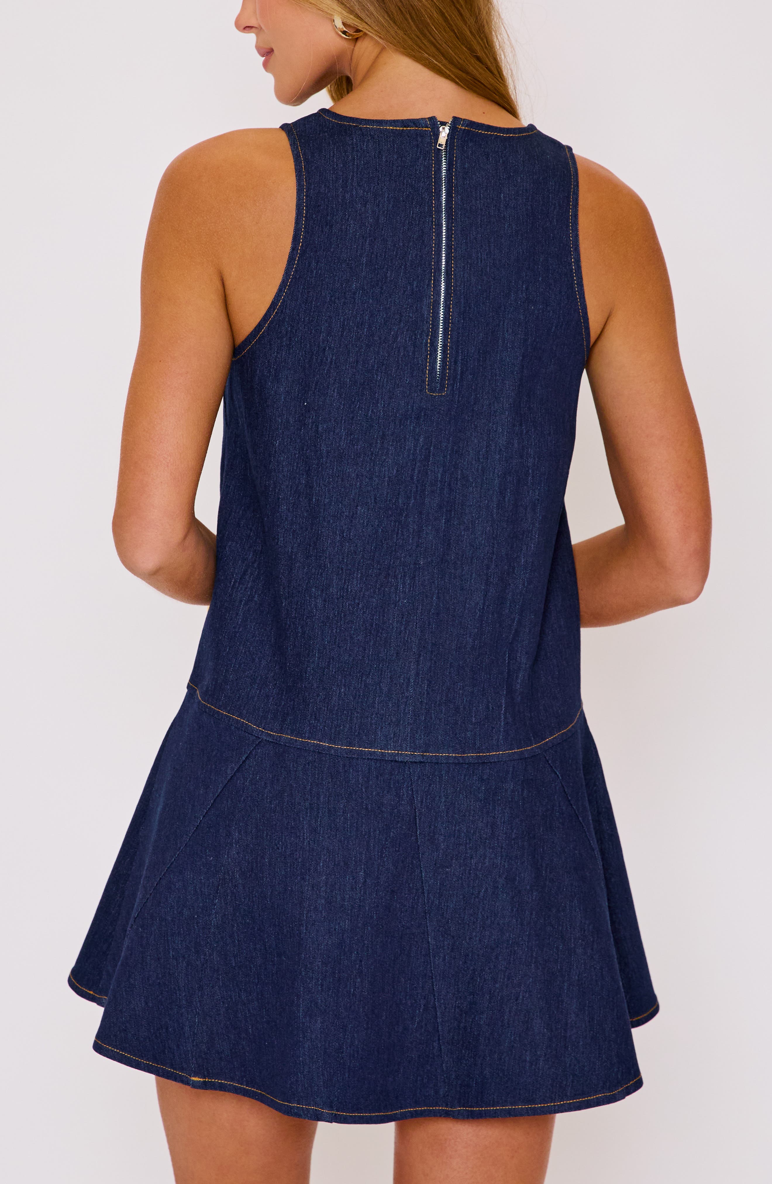 Olivia Denim Fit & Flare Minidress - image 2