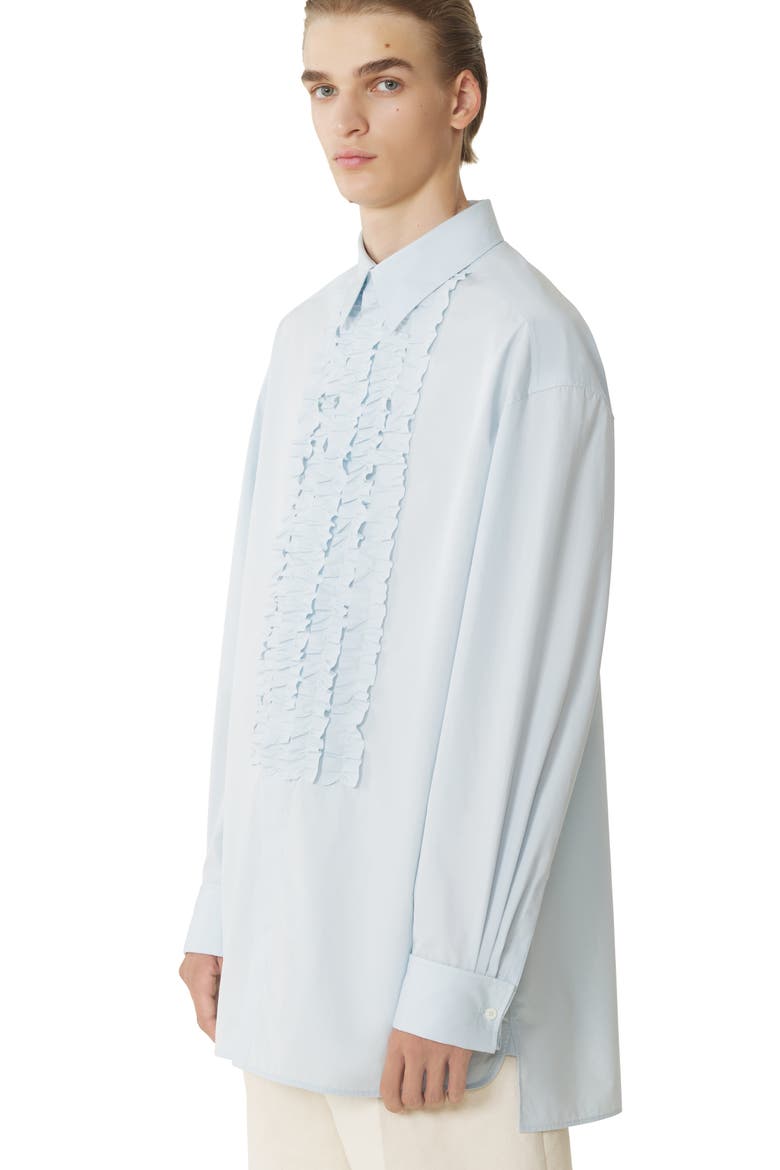 Cotton Poplin Bib Front Shirt, Alternate, color, Sky Blue
