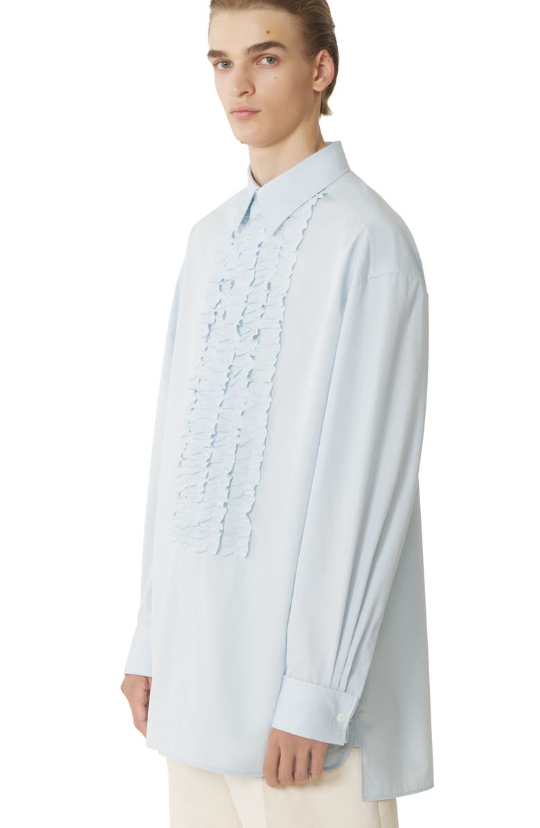 Lanvin Cotton Poplin Bib Front Shirt, Alternate, color, Sky Blue