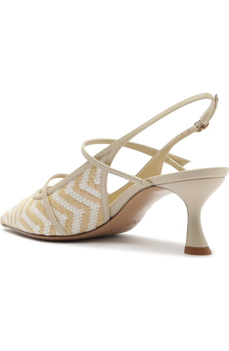 Alexandre Birman Tita Raffia Pointed Toe Slingback Pump, Alternate, color, Eggshell