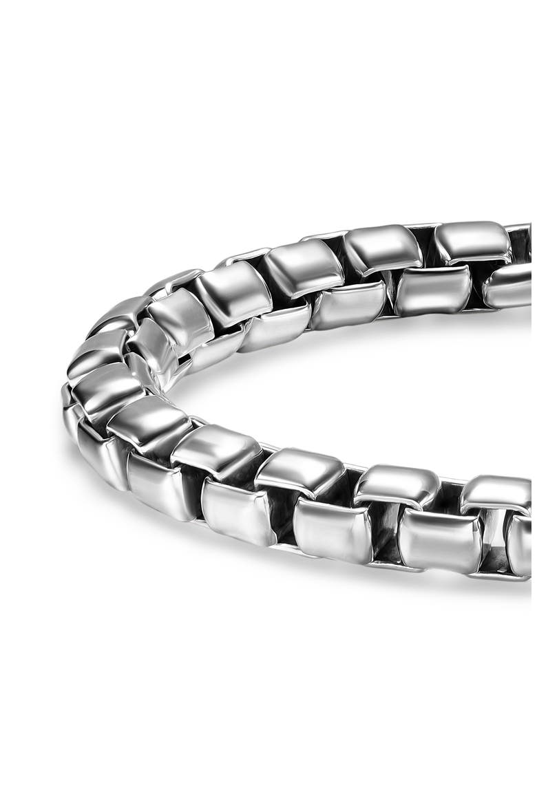 Men's Box Chain Bracelet in Sterling Silver, 7.3mm, Alternate, color, STERLING SILVER