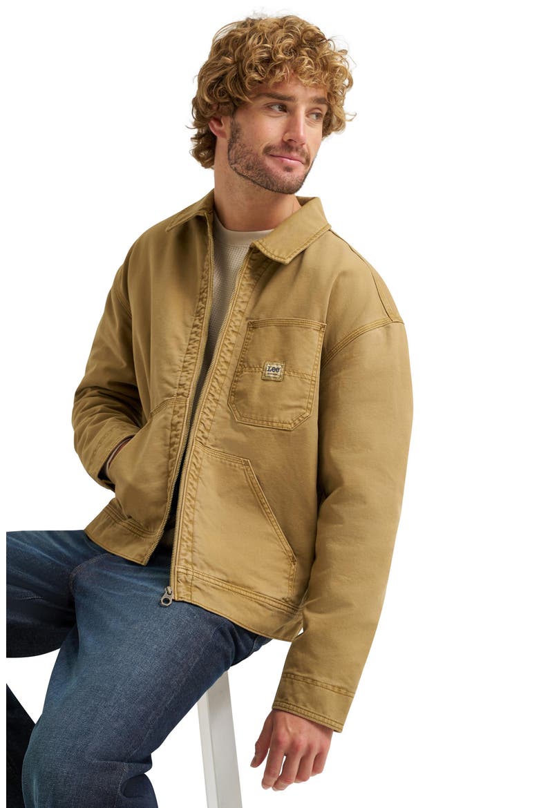 91W Quilt Lined Cotton Canvas Workwear Jacket, Alternate, color, DARK KHAKI