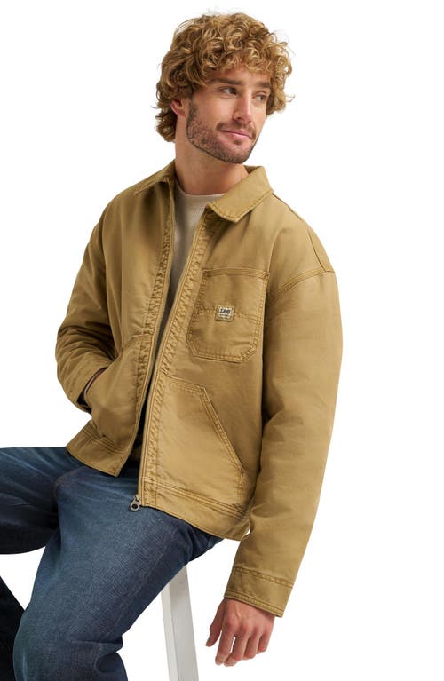 Lee 91w Quilt Lined Cotton Canvas Workwear Jacket In Brown