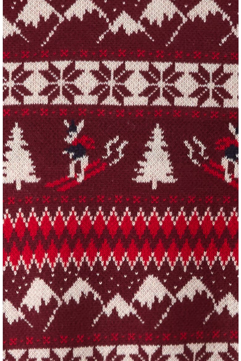Fair Isle Sweater and Pants Set, Alternate, color, BURGUNDY BANNER BUNNY FAIRISLE