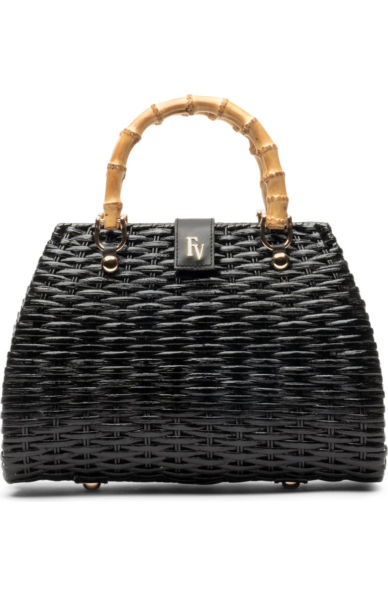 Frances Valentine Rooster Woven Wicker Top Handle Bag, Main, color,