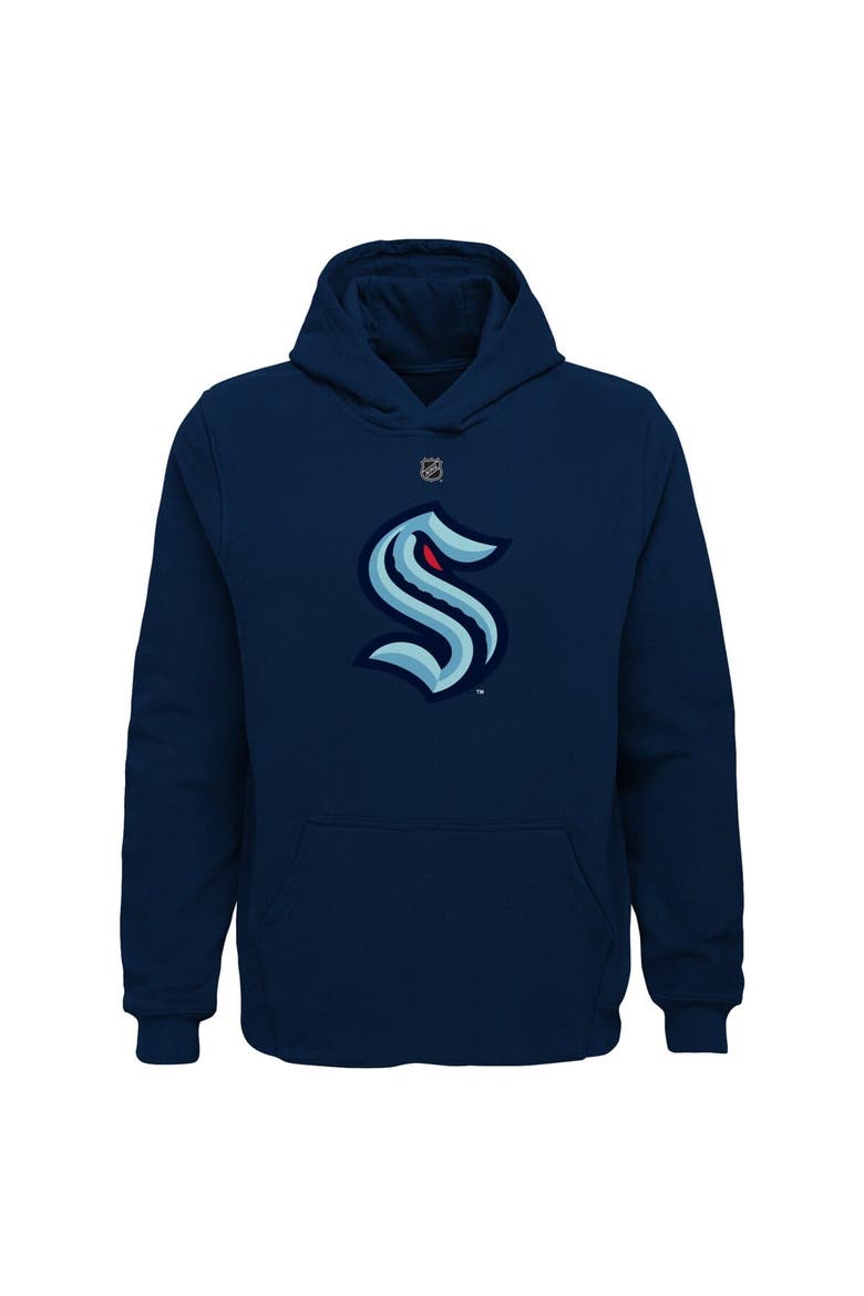 Youth Deep Sea Blue Seattle Kraken Primary Logo Pullover Hoodie, Alternate, color, Navy