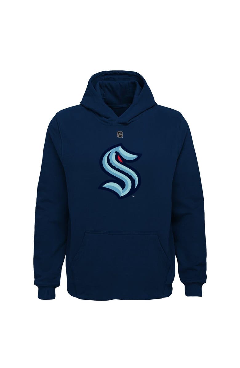 Outerstuff Youth Deep Sea Blue Seattle Kraken Primary Logo Pullover Hoodie, Alternate, color, Navy